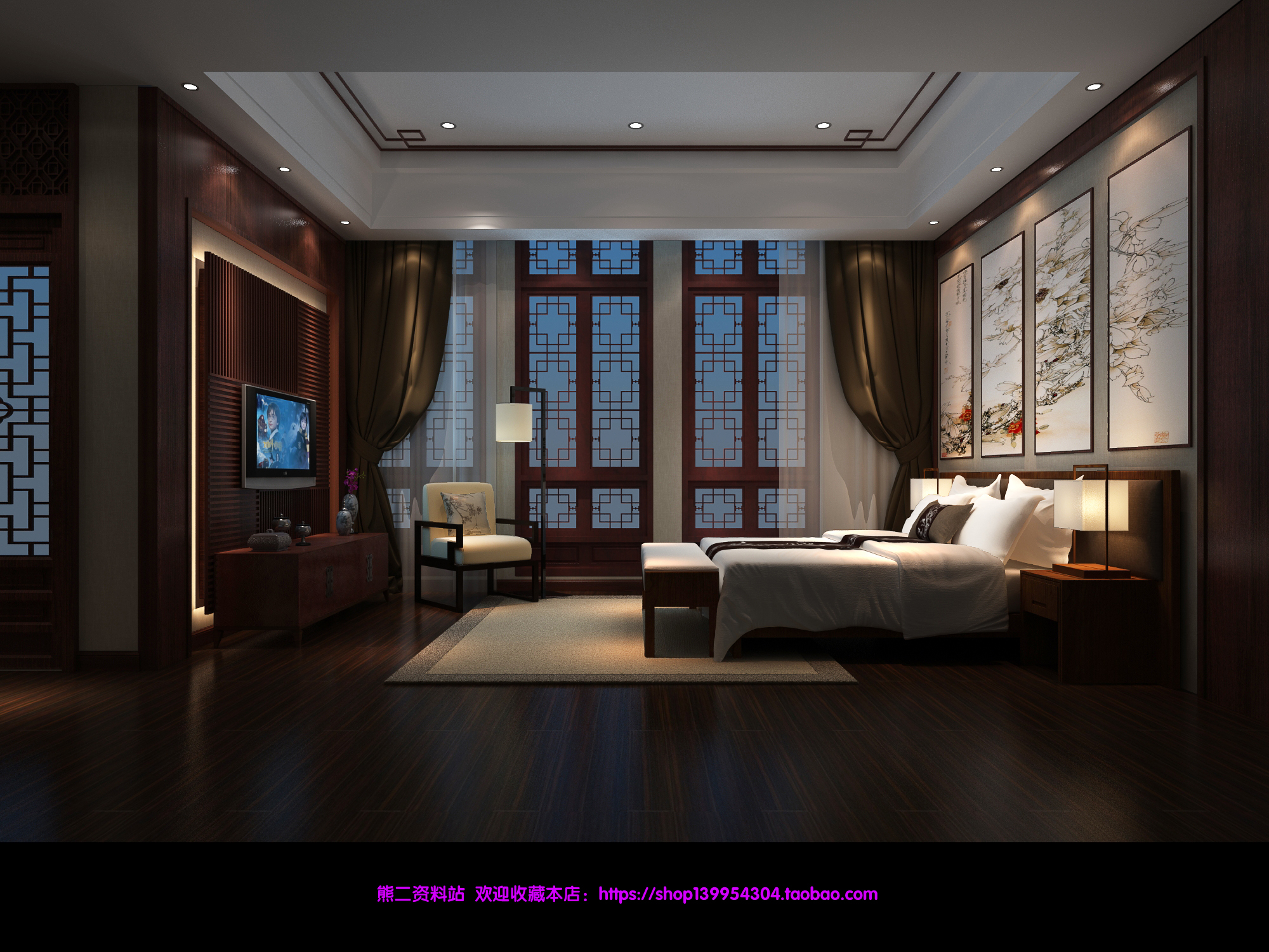 新中式 中式古典 奢华家装别墅样板房-16-37