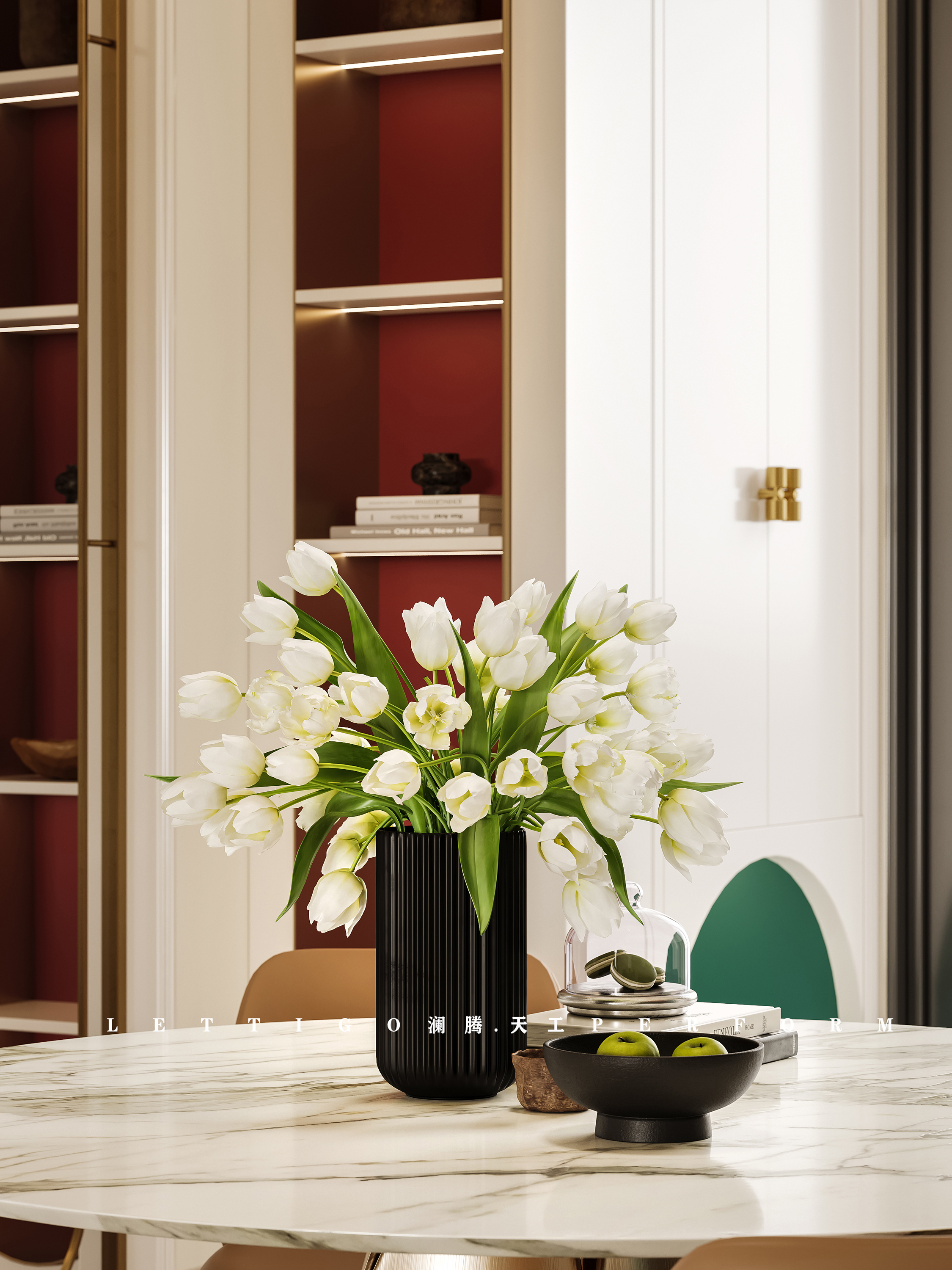 现代奶油法式复式住宅，温柔奶调+复古撞色，精致优雅-11