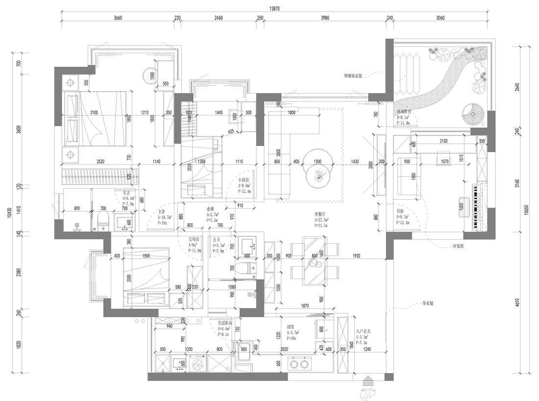 轻美式田园风平层设计丨乐蜂壹玖柒玖设计院-2