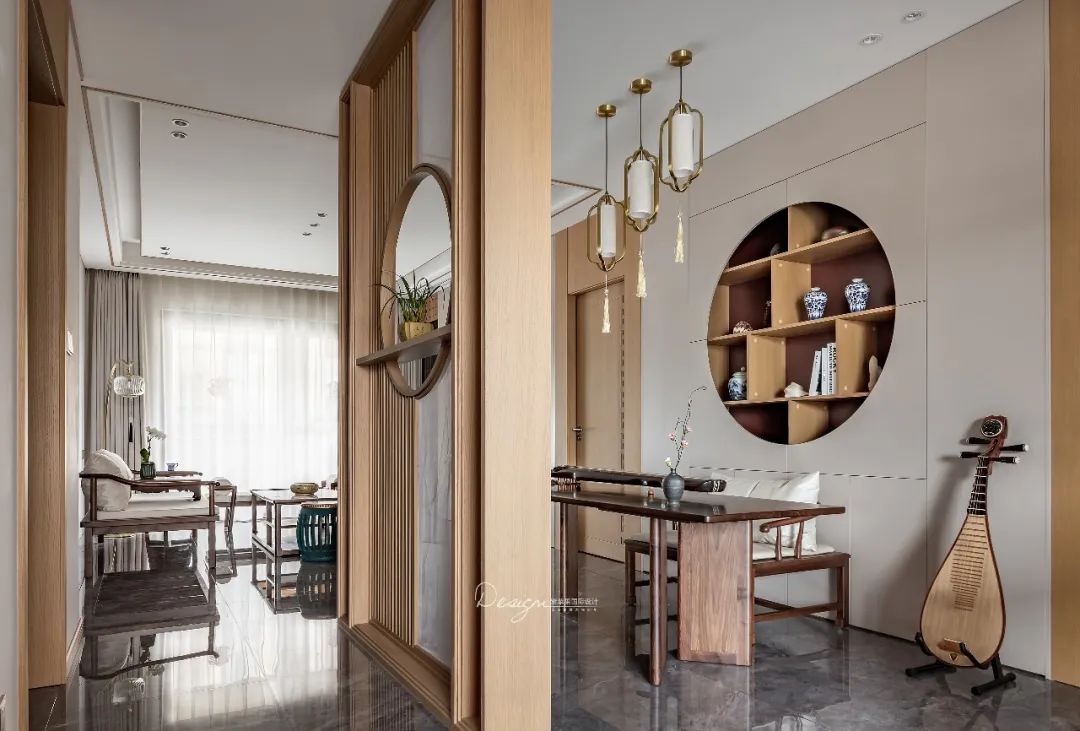 琴韵新中式,雅致福宅的设计魅力丨紫苹果装饰集团-34