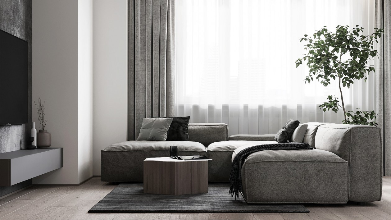 灰色系-极简风住宅设计-0