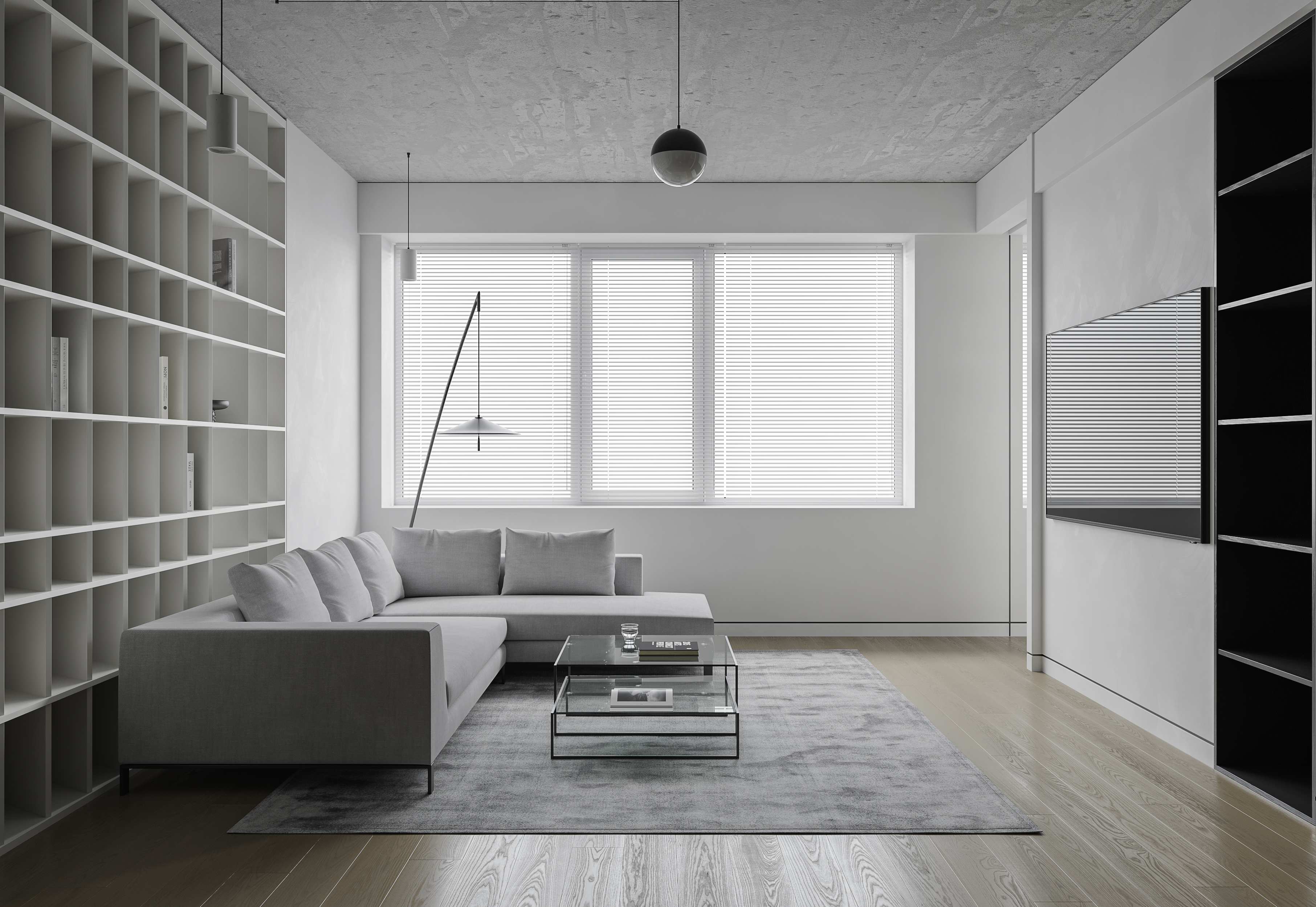 现代黑白客餐厅-9