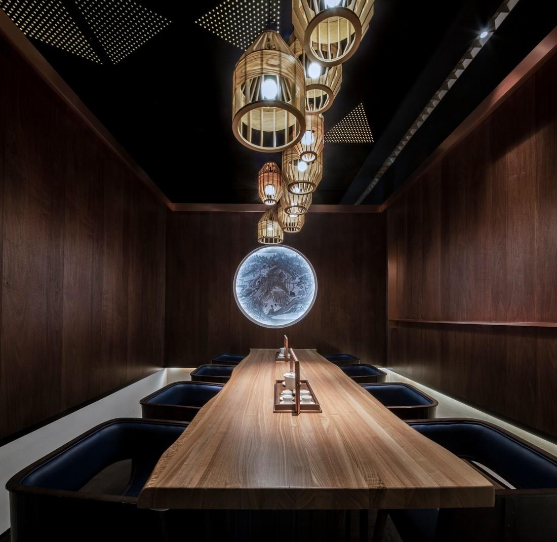 极高级日料餐厅 | 黑金禅意,山水画卷般的就餐体验-12