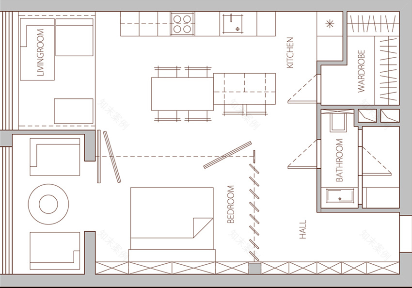 50㎡ LOFT 风女子公寓-3