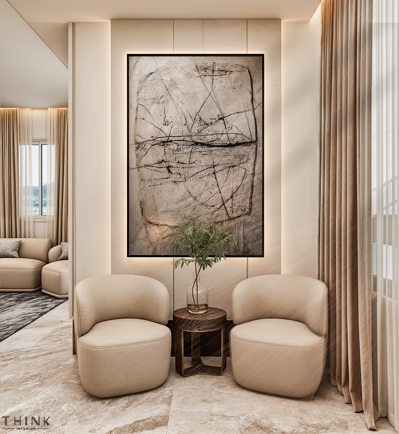 Elegant Modern Reception | Residential Interior Design-5