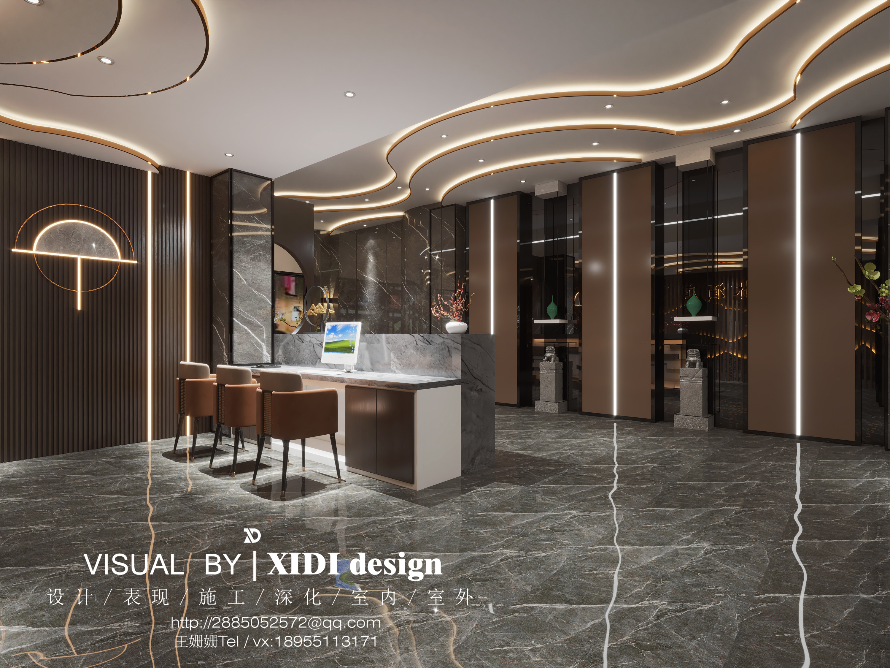 兴林酒店大厅设计，现代简约风打造舒适空间-4