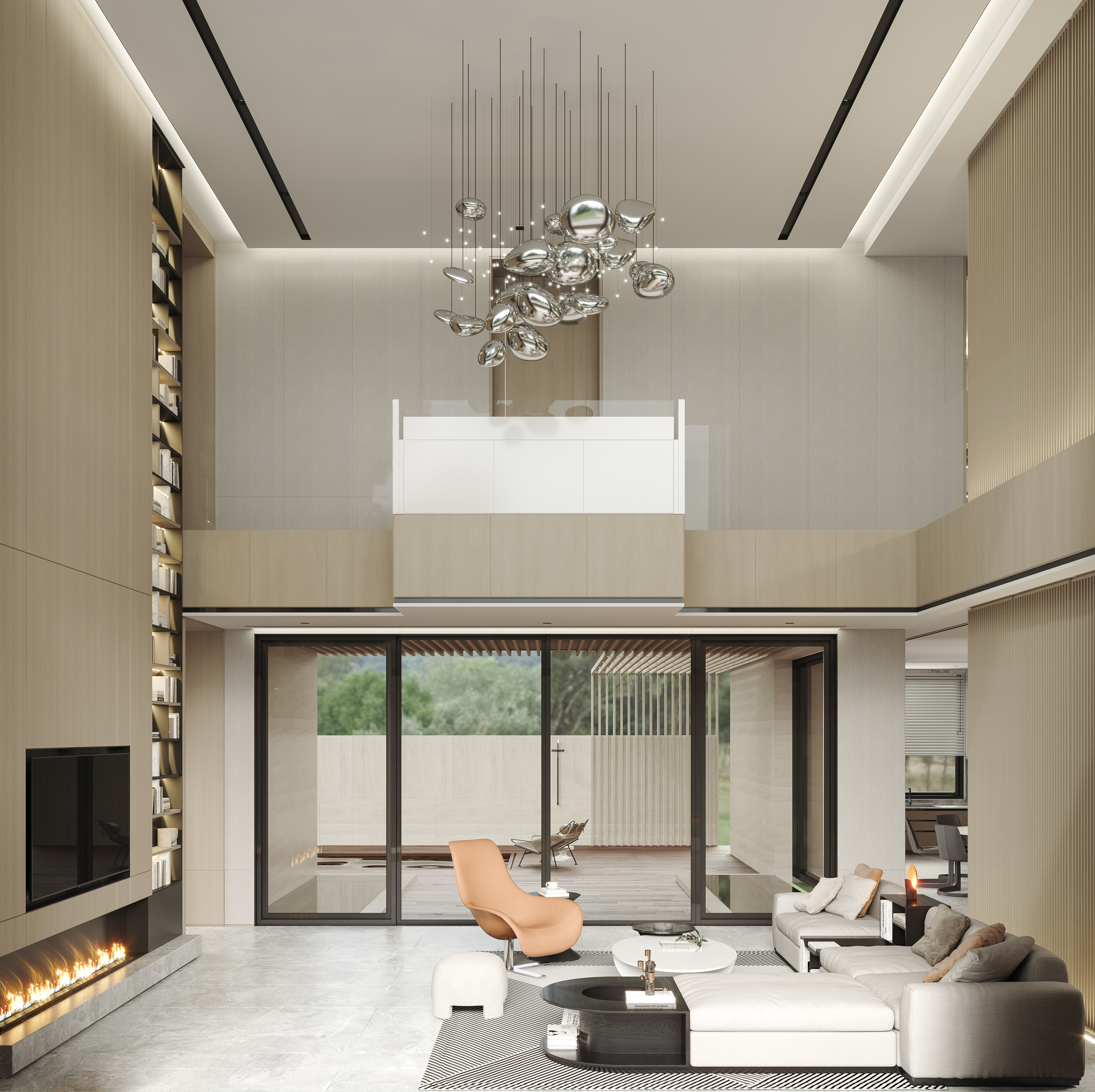 现代别墅客餐厅-32