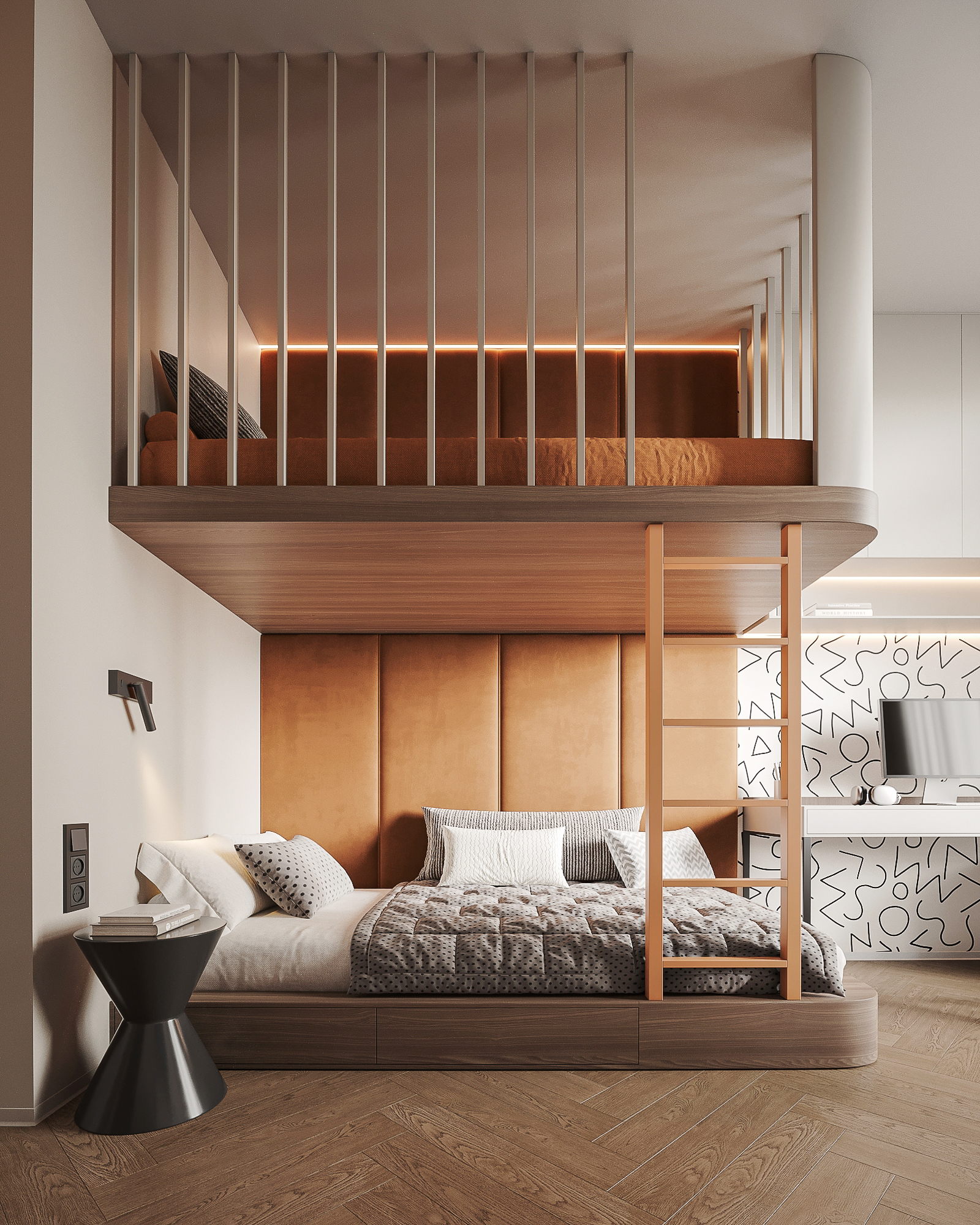 温暖色调的家庭舒适公寓丨拉脱维亚里加丨Bodes studio-34