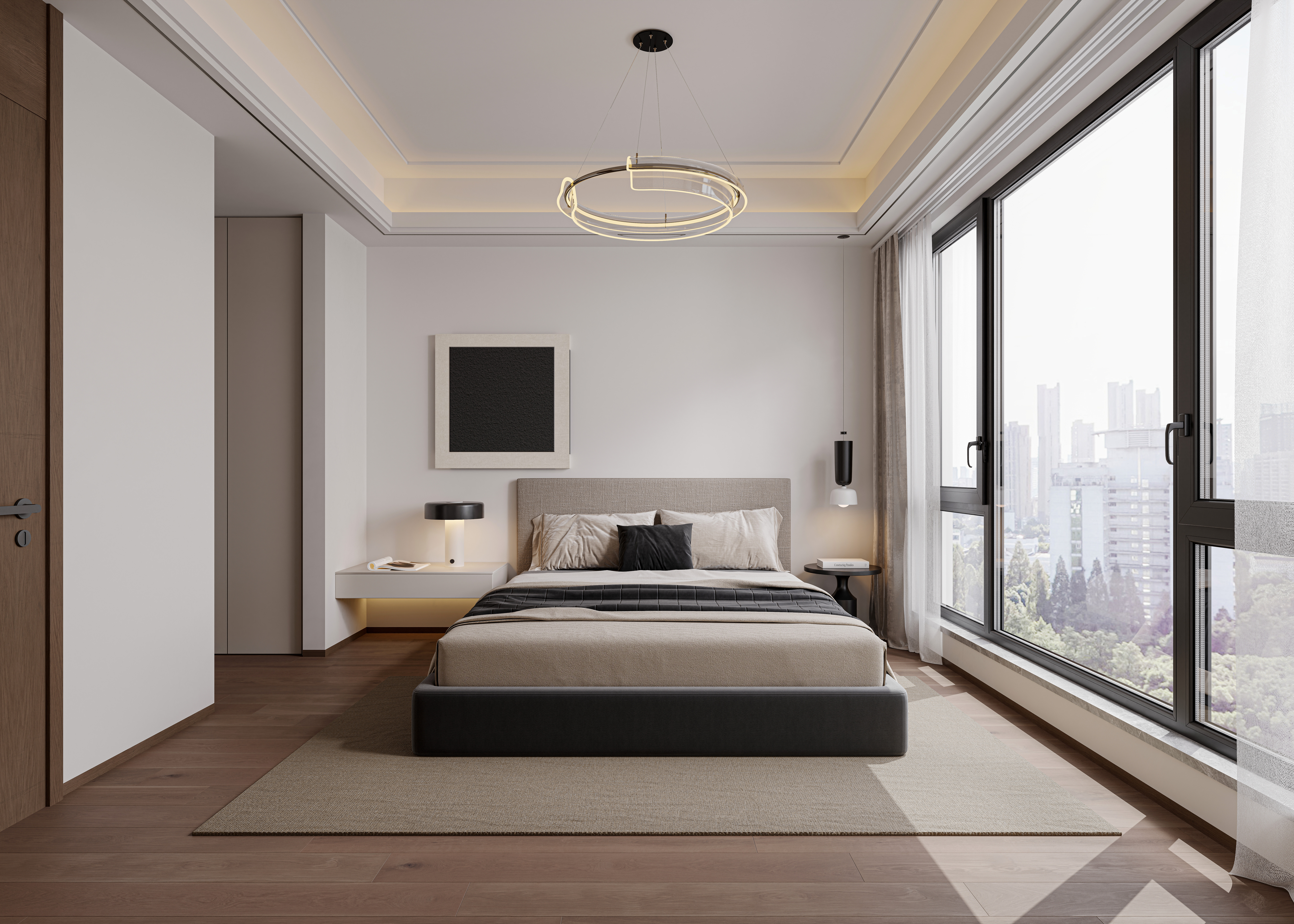 现代极简客厅卧室设计-13