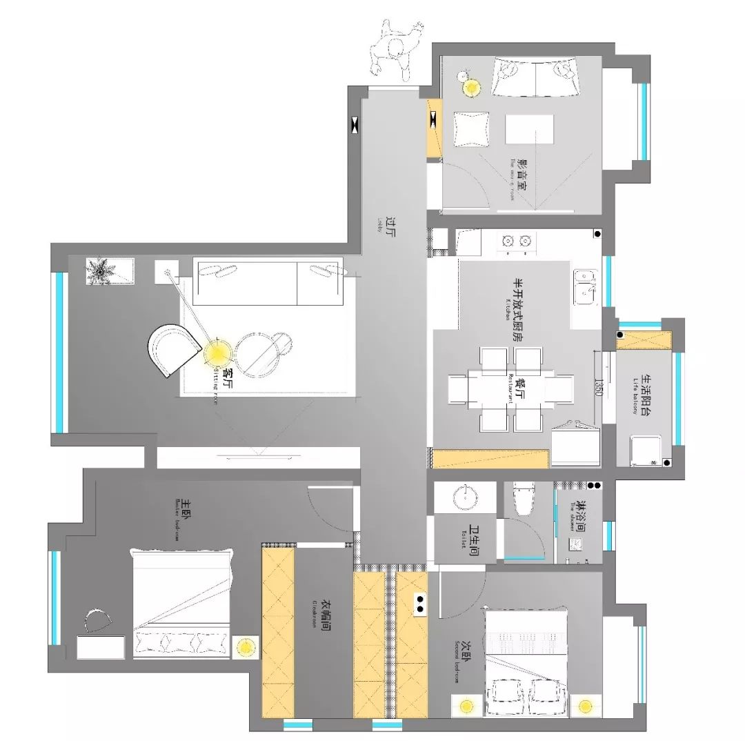 新婚小夫妻的现代简约之家，互动性与功能性兼具-19