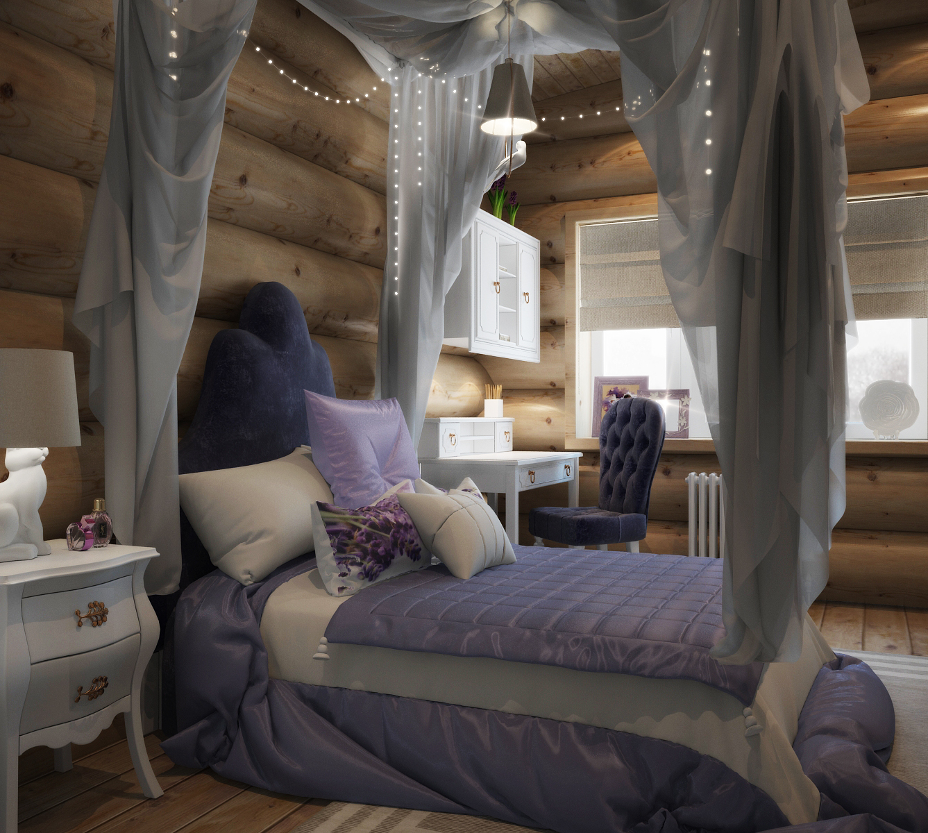 Интерьер деревянного дома-15