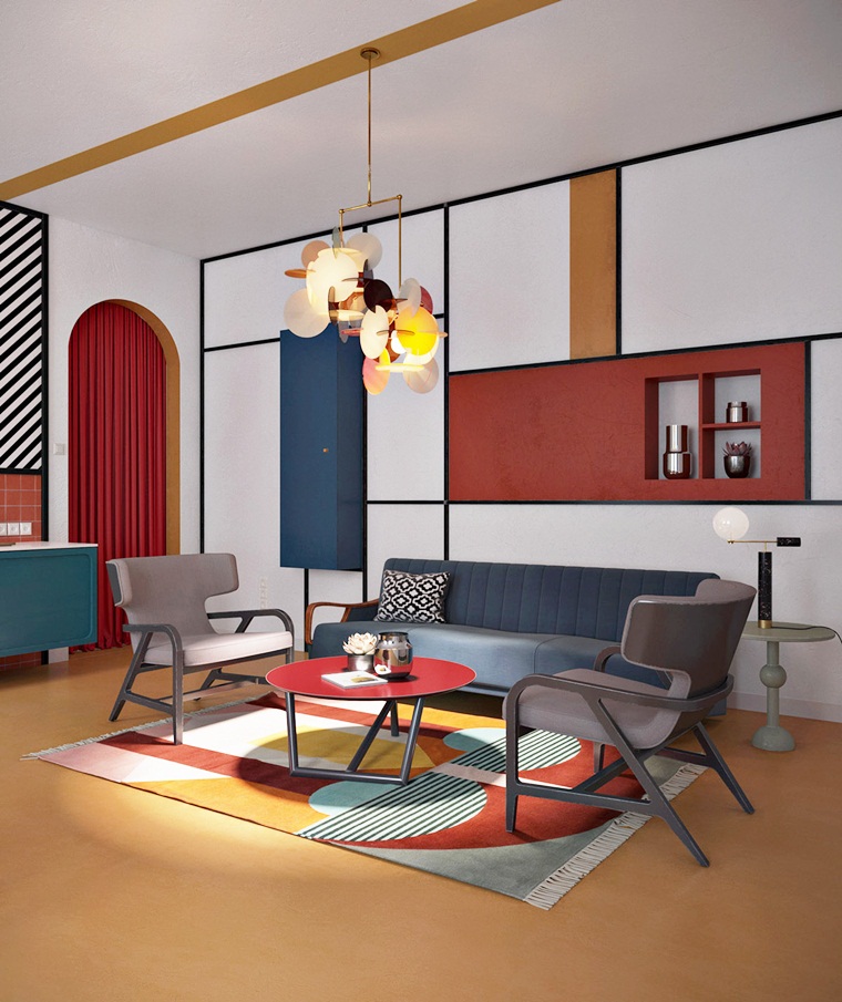 乌克兰新锐设计师打造蒙德里安风格家居空间-0