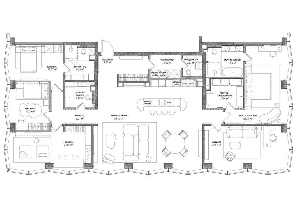 208㎡顶层大平层室内空间设计丨Babayants-8