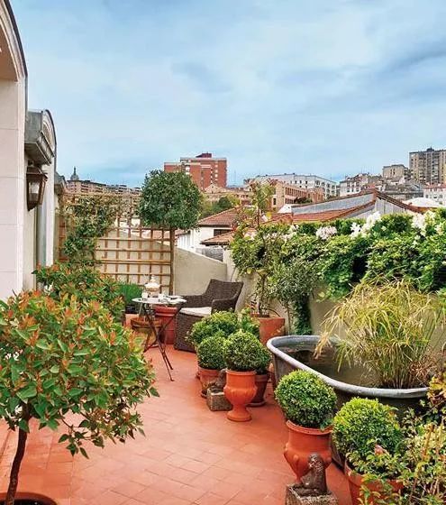 阳台花园设计 | 绿植、木制家具与自然光线-10