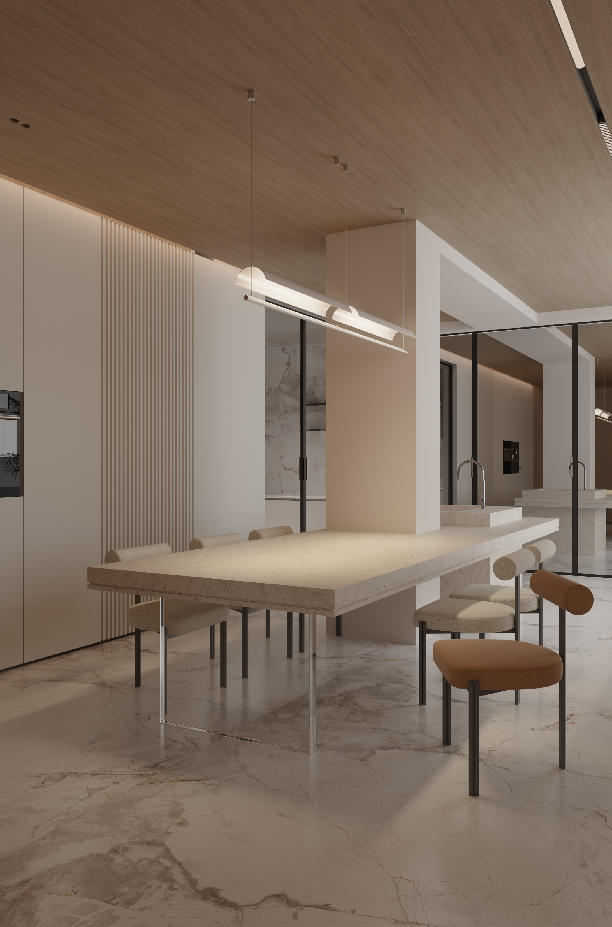 现代奶油风大平层-9