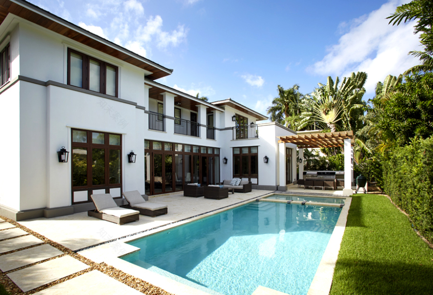 迈阿密海滩私人住宅——现代简约风格与自然元素的完美融合-1