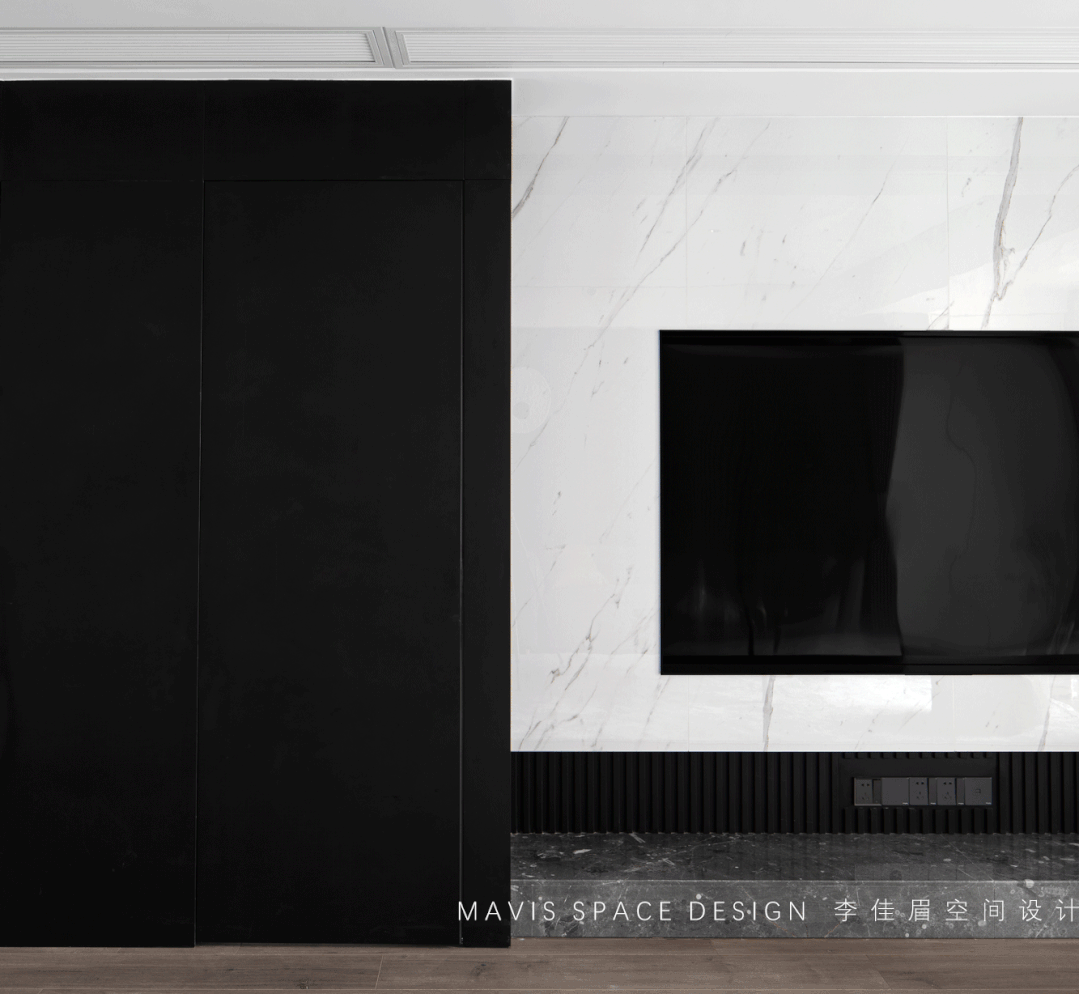 李佳眉设计 | 精装房大改造，黑白灰的简约空间-73