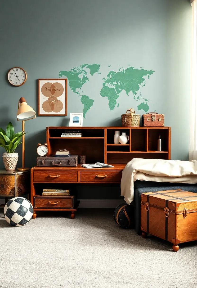 探索风格:打造复古旅行风男孩青少年房间-80