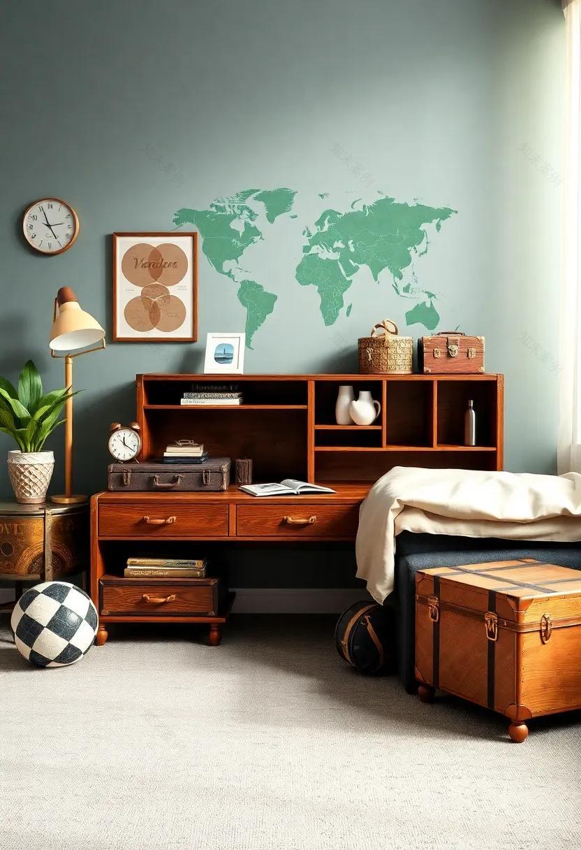探索风格:打造复古旅行风男孩青少年房间-80