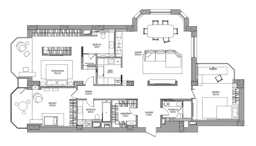 莫斯科 165㎡现代优雅公寓丨俄罗斯莫斯科丨Artem Babayants 设计工作室-54