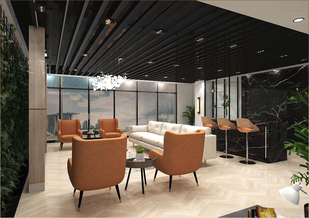 3D Interior Design for Askari Bank of Pakistan-1