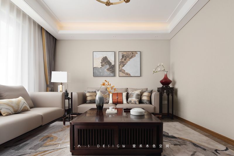 《江南·烟雨》现代中式家居丨壹禾木色空间-4