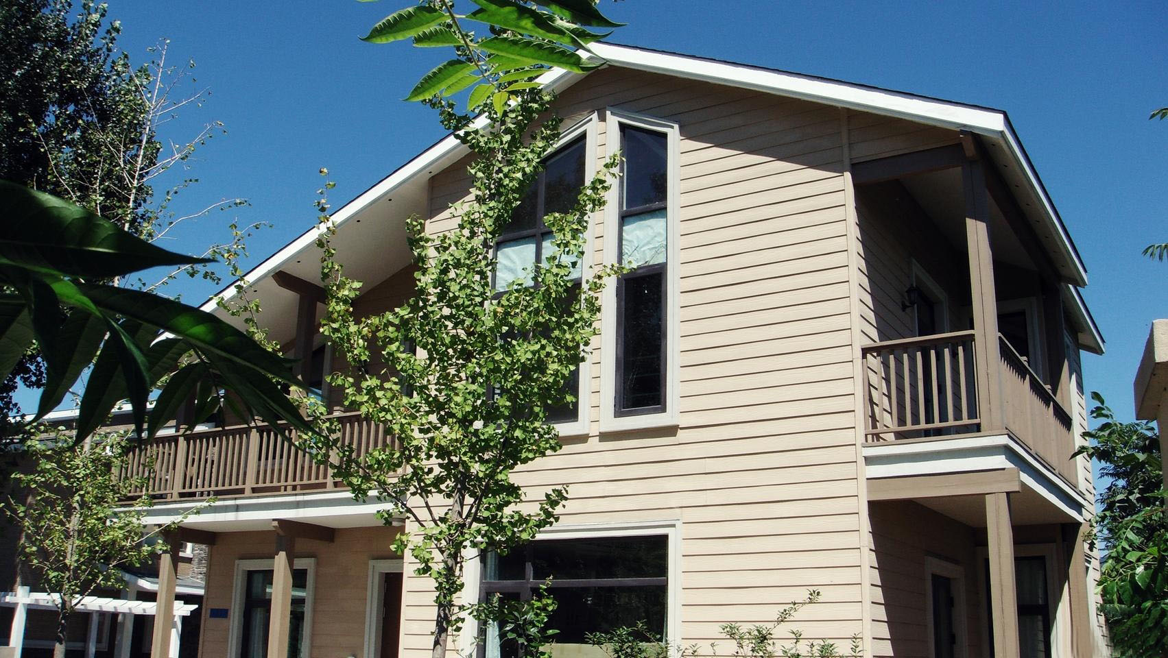 北京平谷桃花源度假村——环保木结构别墅群-16