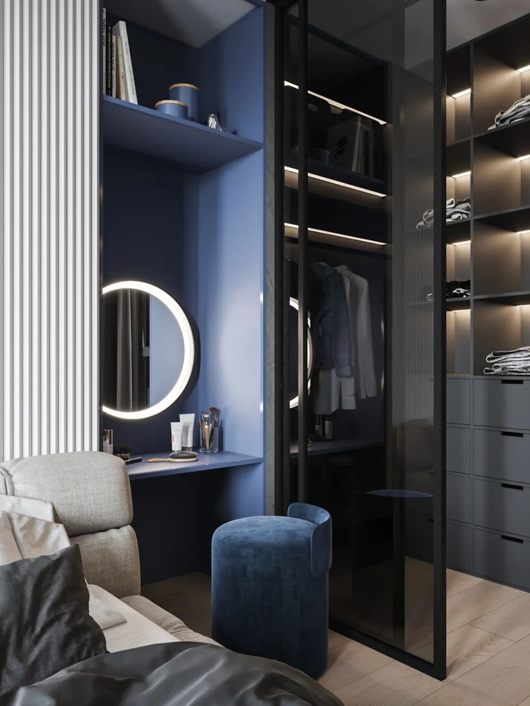 TSAUNYA 工作室现代住宅设计 | 灰木色系蓝色打造精致生活空间-23