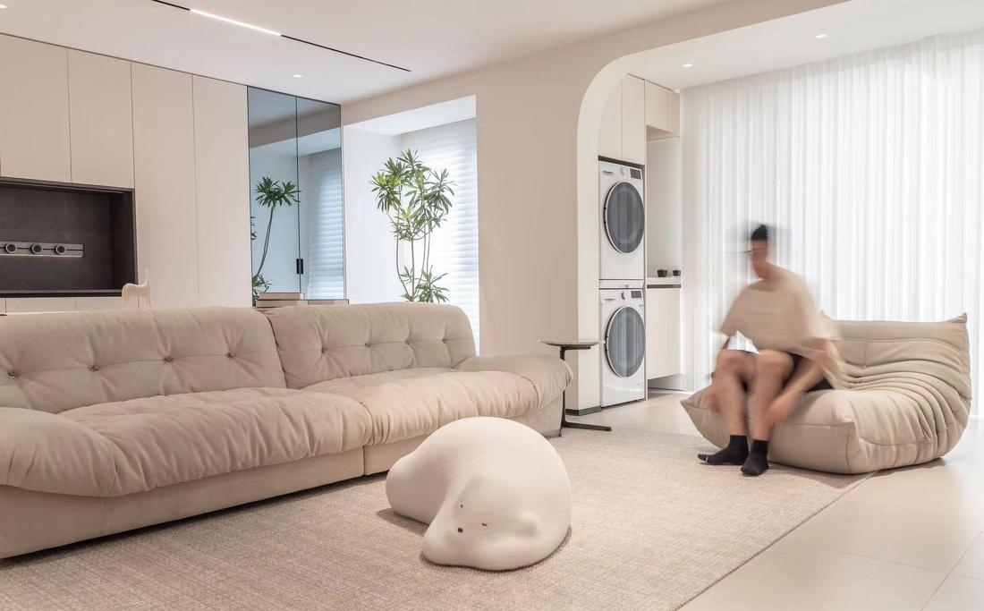 苏州绿地半岛极简奶油风丨中国苏州丨域空间设计-12