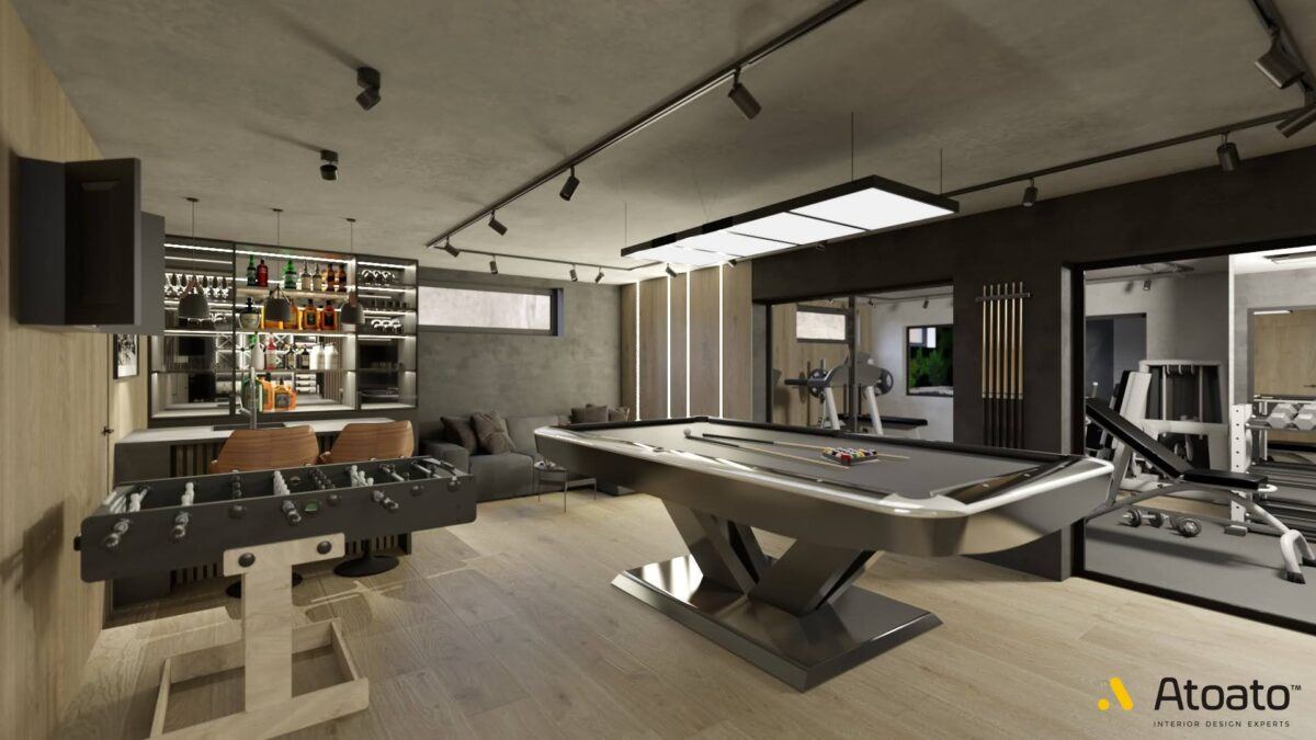 现代带SPA住宅室内设计-65