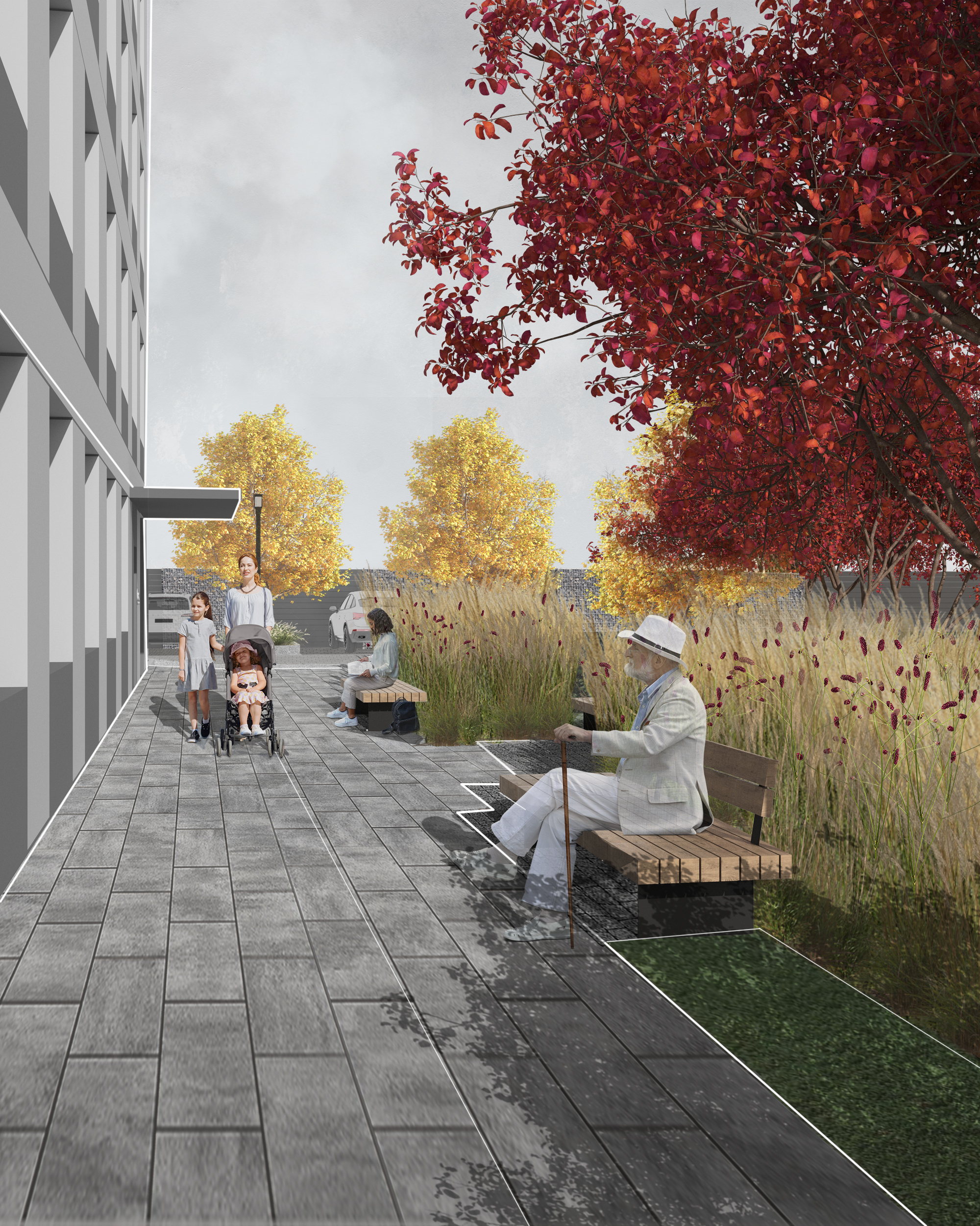 办公建筑景观设计拼贴丨MASSHTAB LA&D（景观建筑师Maria Holiuk）-0