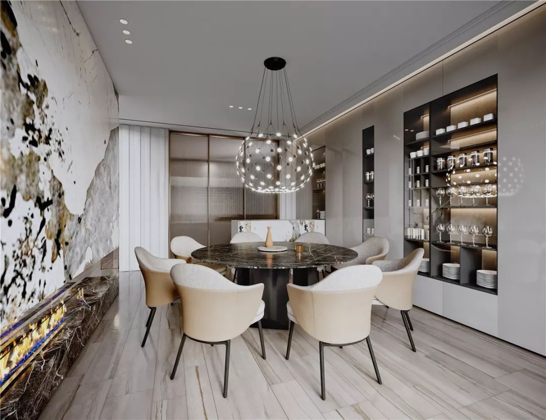 删繁就简的当代轻奢 | 东莞约 490 平米空间设计案例-37