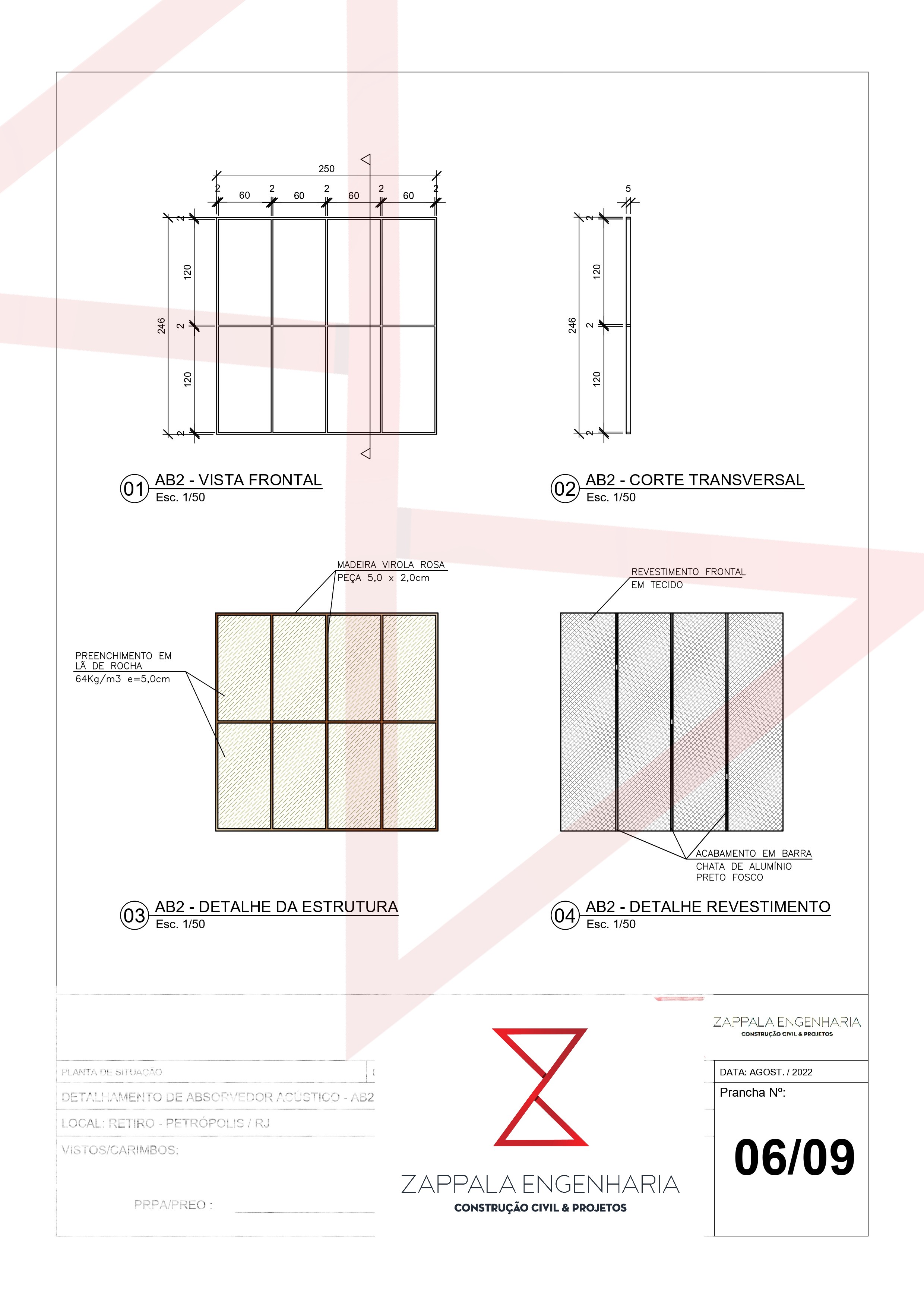 Projeto de tratamento acustico Clube de Tiros-5