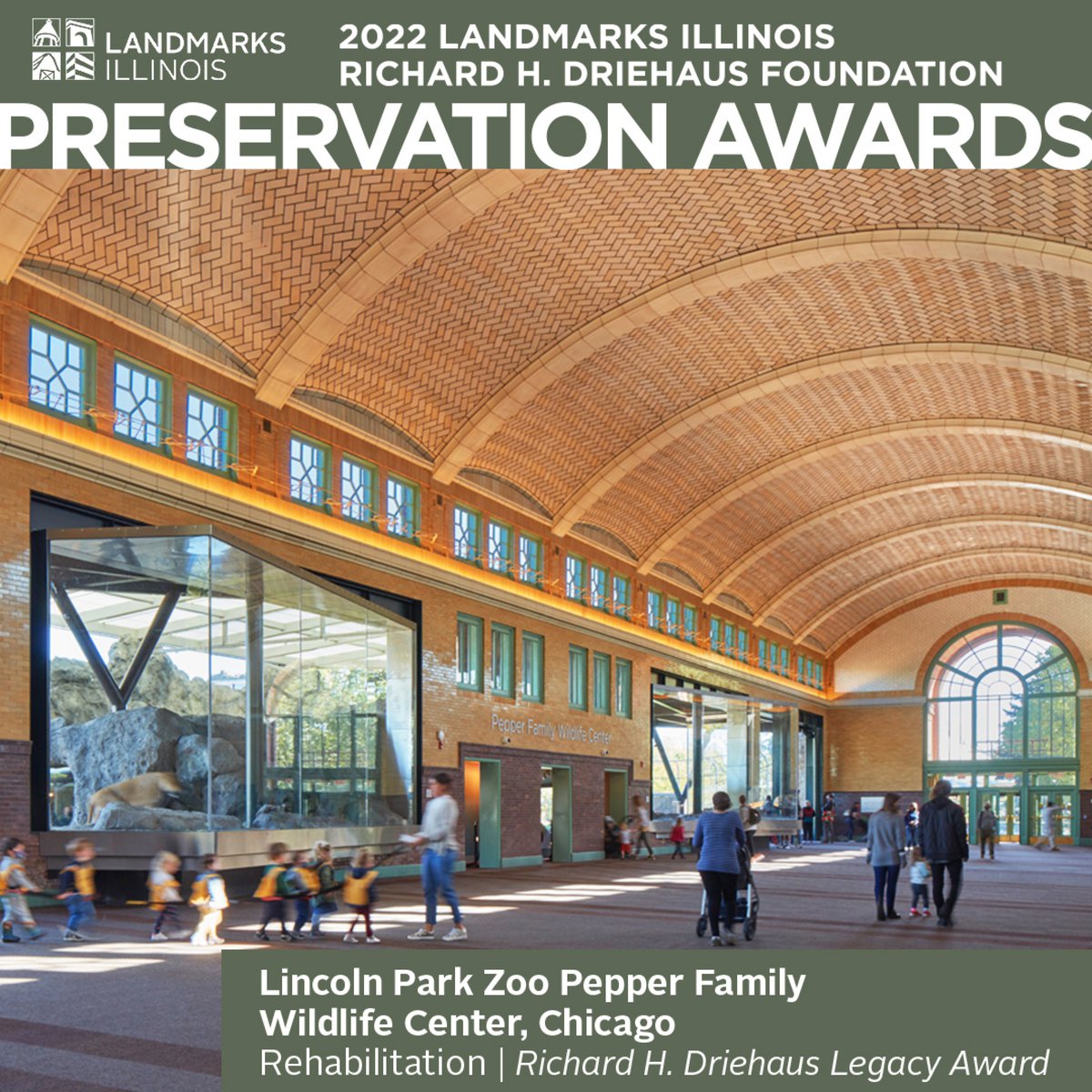 Pepper Family Wildlife Center at Lincoln Park Zoo Receives Two Awards from Landmarks Illinois-0