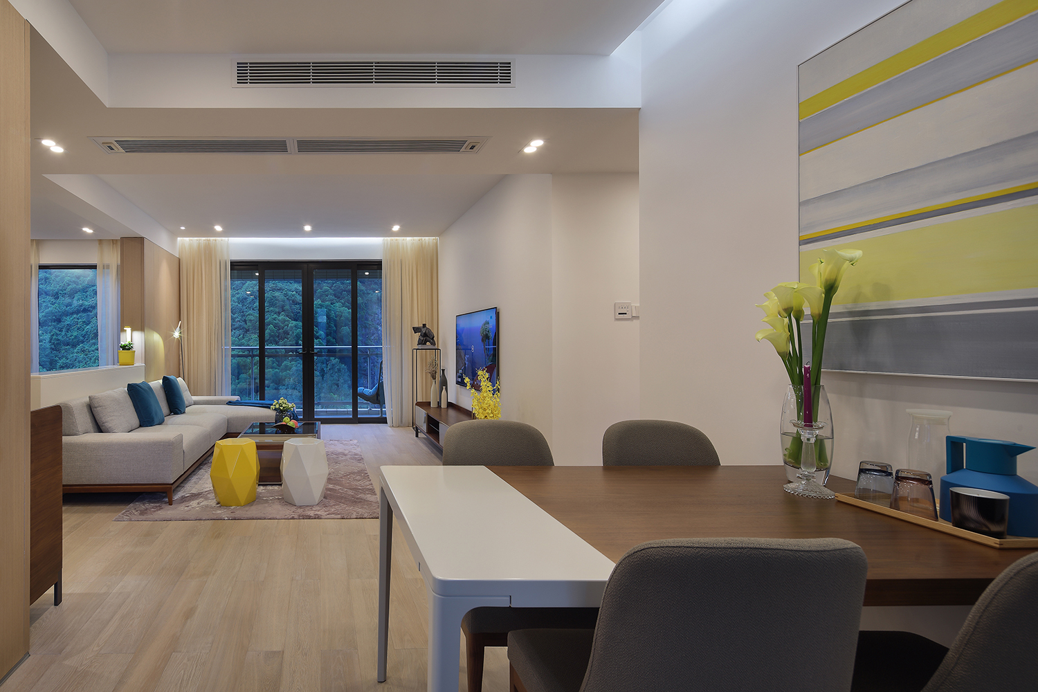 漾设计Young Design｜深圳罗湖区京基云景梧桐—《山间新雨》-18