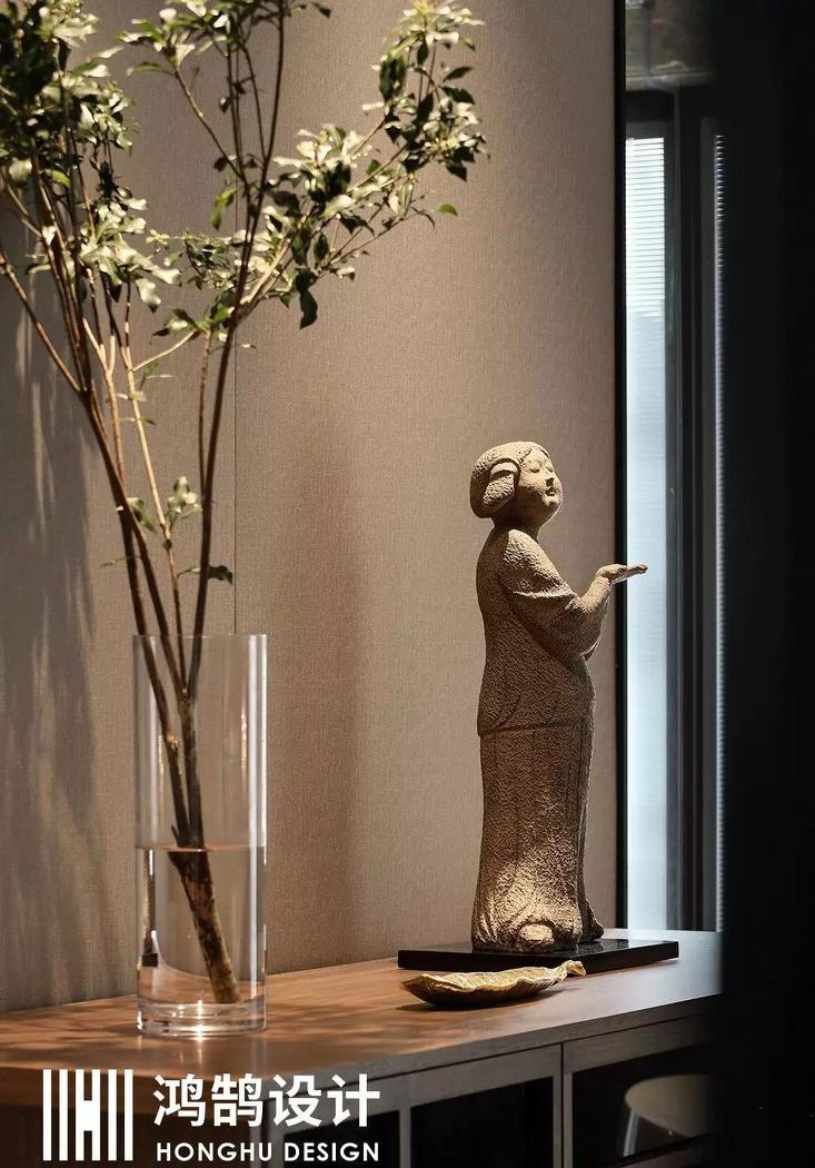 绍兴鸿鹄设计丨别墅空间,现代简约风的低奢艺术-34