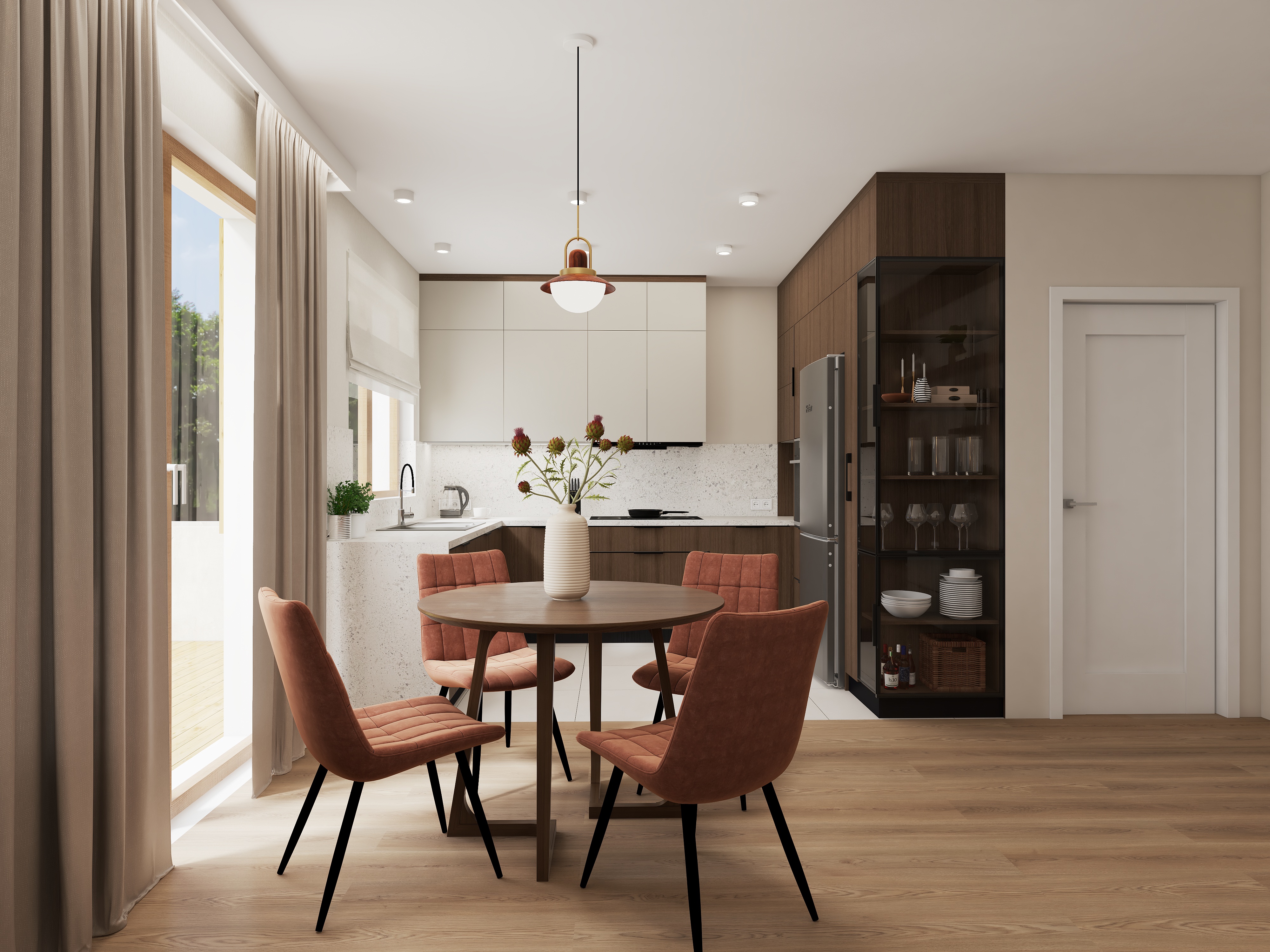 Otwarta Kuchnia z Jadalnią i przestronnym Salonem-0