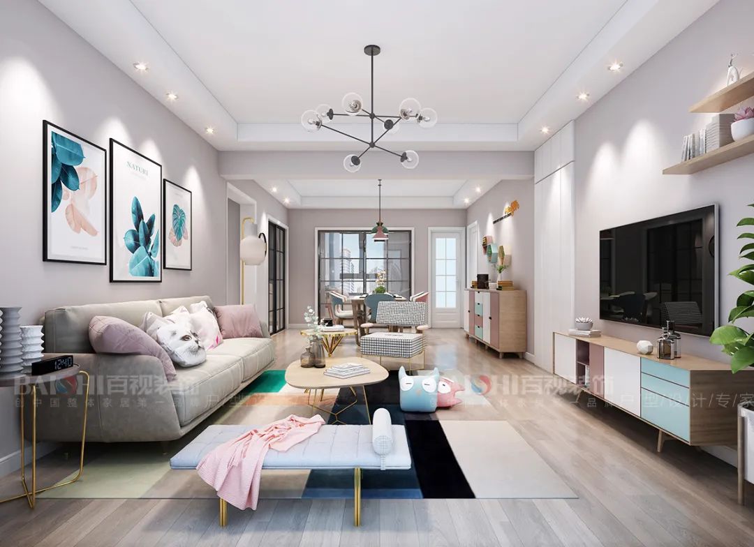 芜湖百视装饰·金域蓝湾北欧风设计案例-82