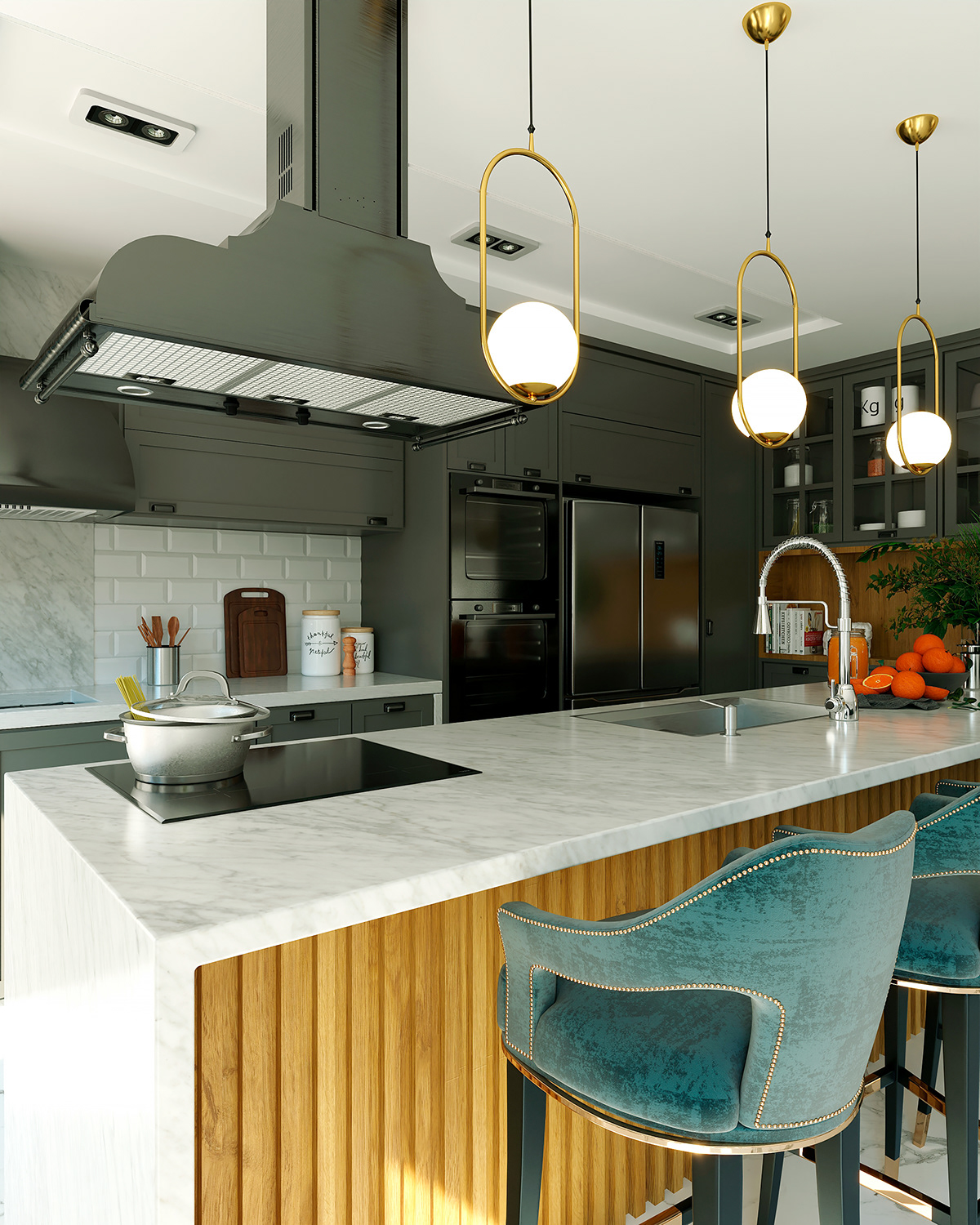 黄金公园厨房 · 现代简约设计之美丨bilddesign3d-6