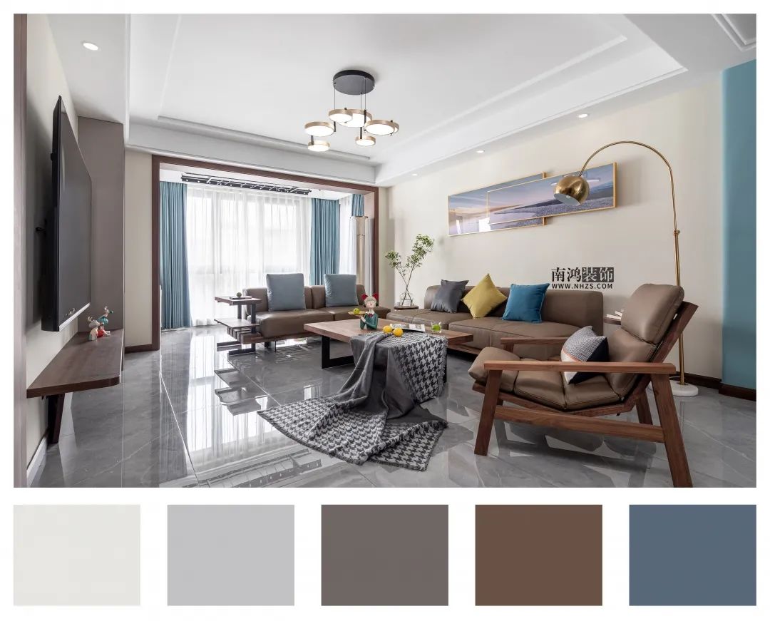 天一家园现代风格胡桃木家居设计丨浙江南鸿装饰-28