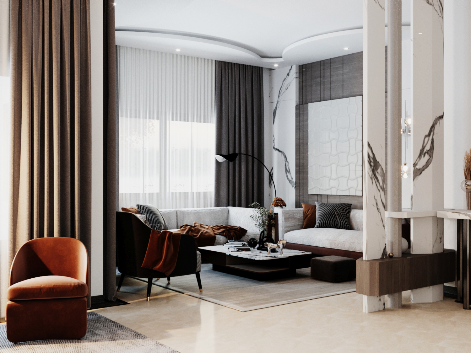 客厅+咖啡角丨沙特阿拉伯丨Mohamed Hamoda-15