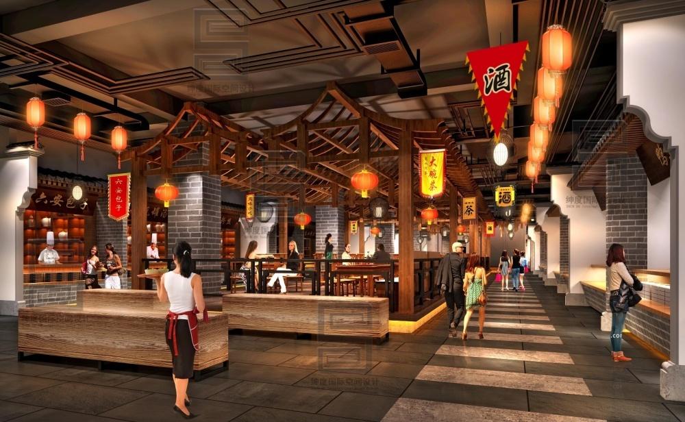 老六安美食街室内设计 | 人体尺度与空间的和谐融合-10