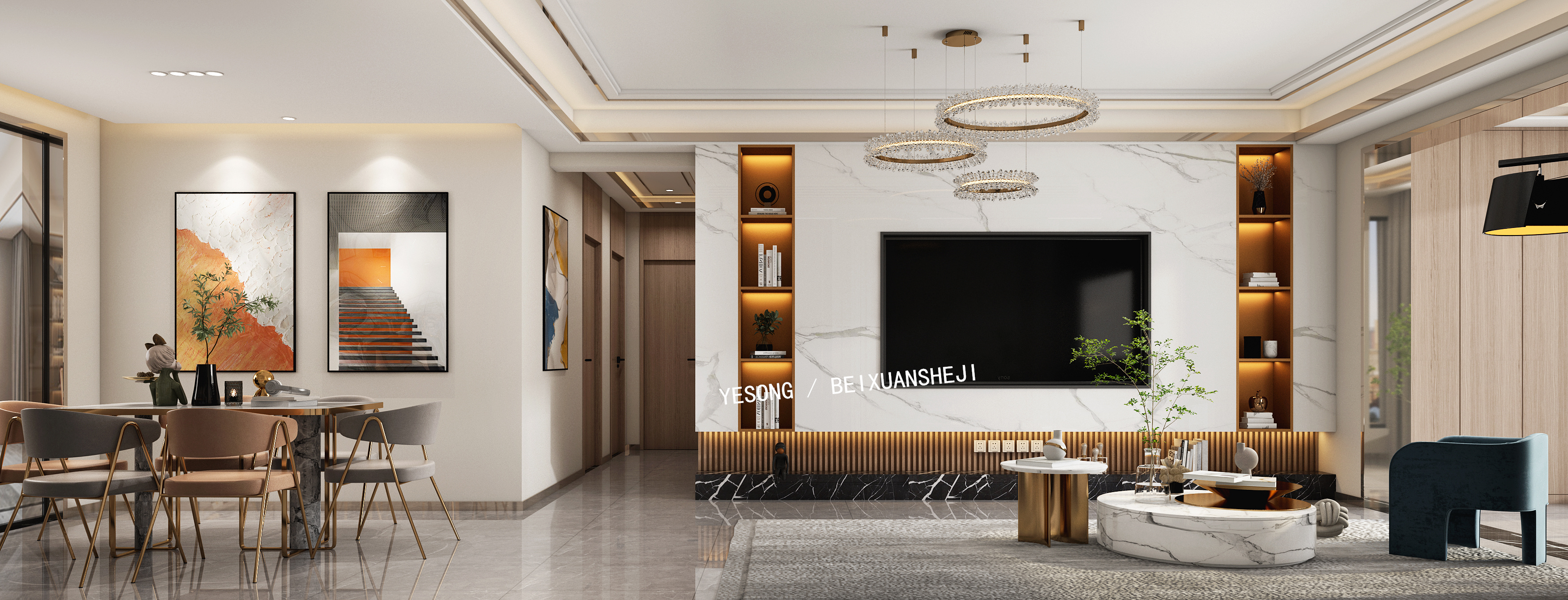 现代简约轻奢风室内设计-6