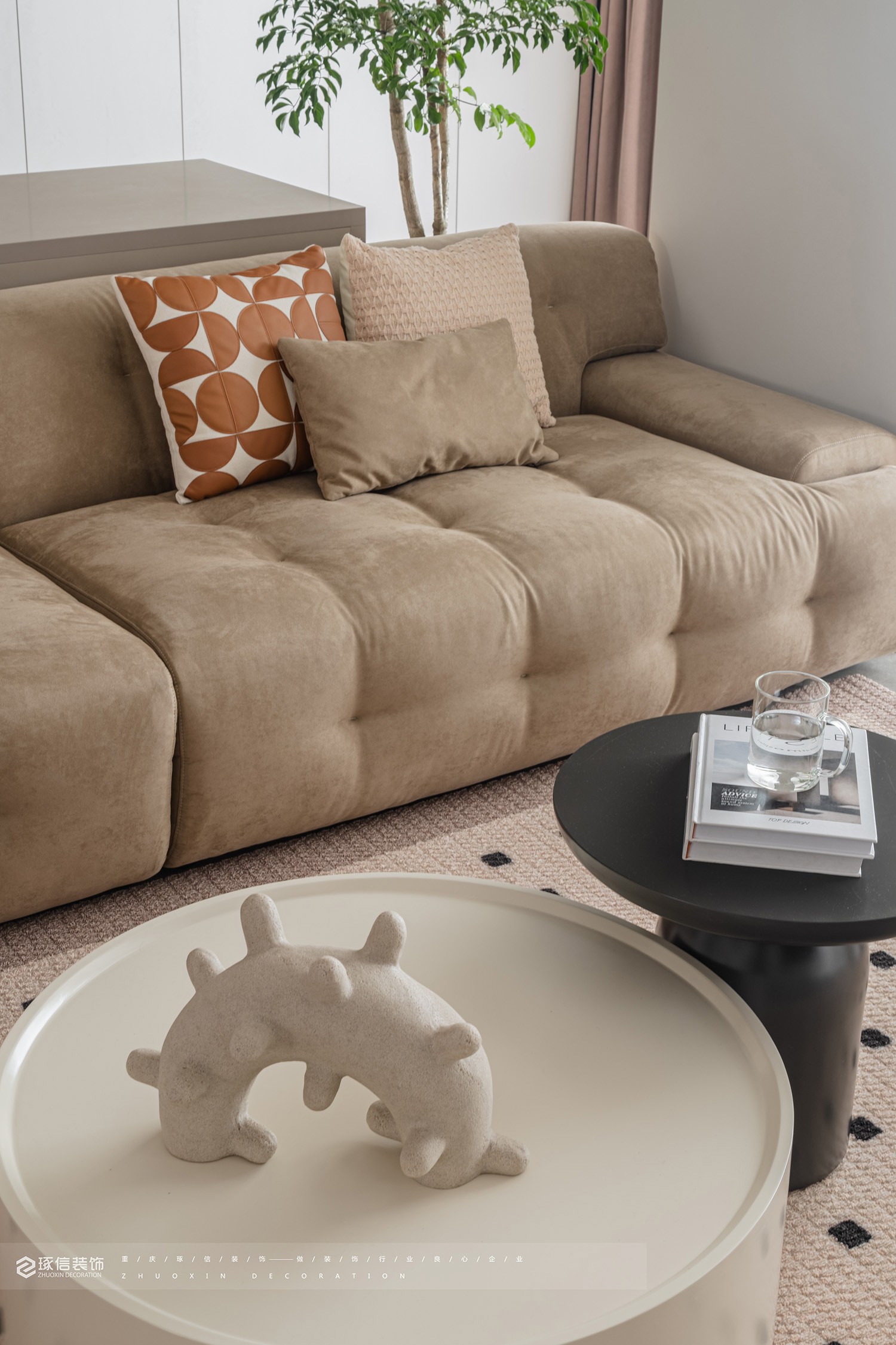 120 现代风,暖调空间感丨琢信装饰-9