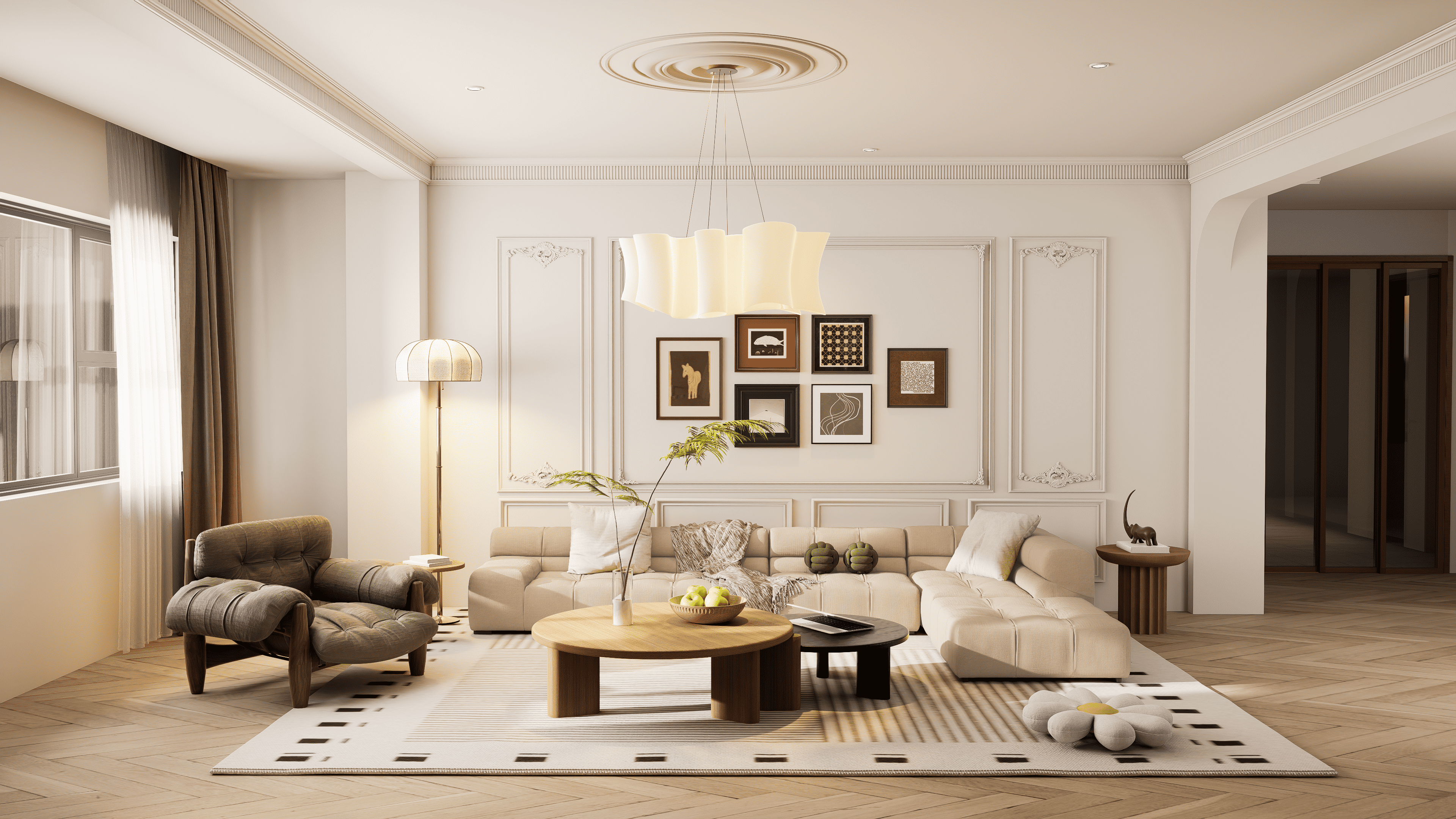 135㎡轻法式室内设计-1