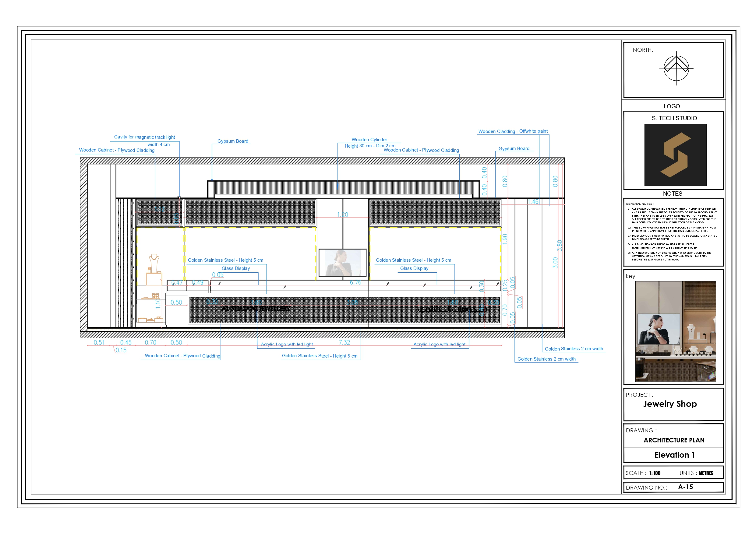 Shop Drawings of jewelry shop in Elothaim mall at KSA-9