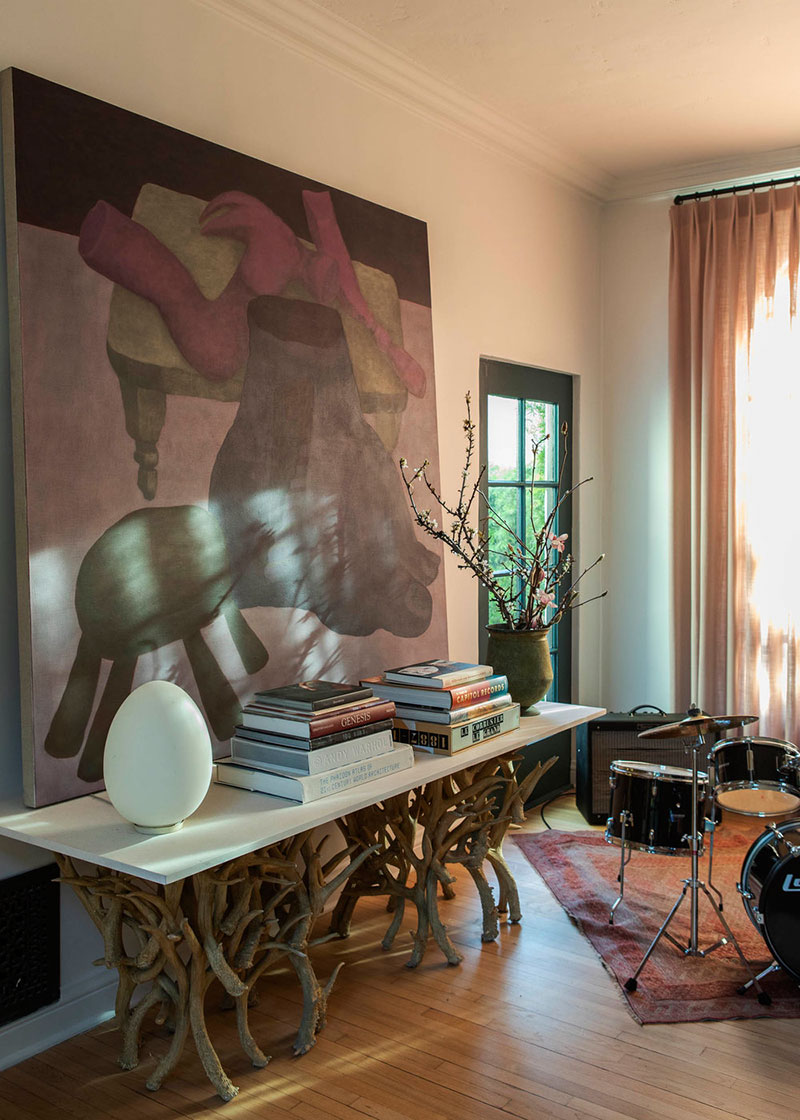 洛杉矶复古风家居设计 | 色彩、印花与艺术品的巧妙融合-4