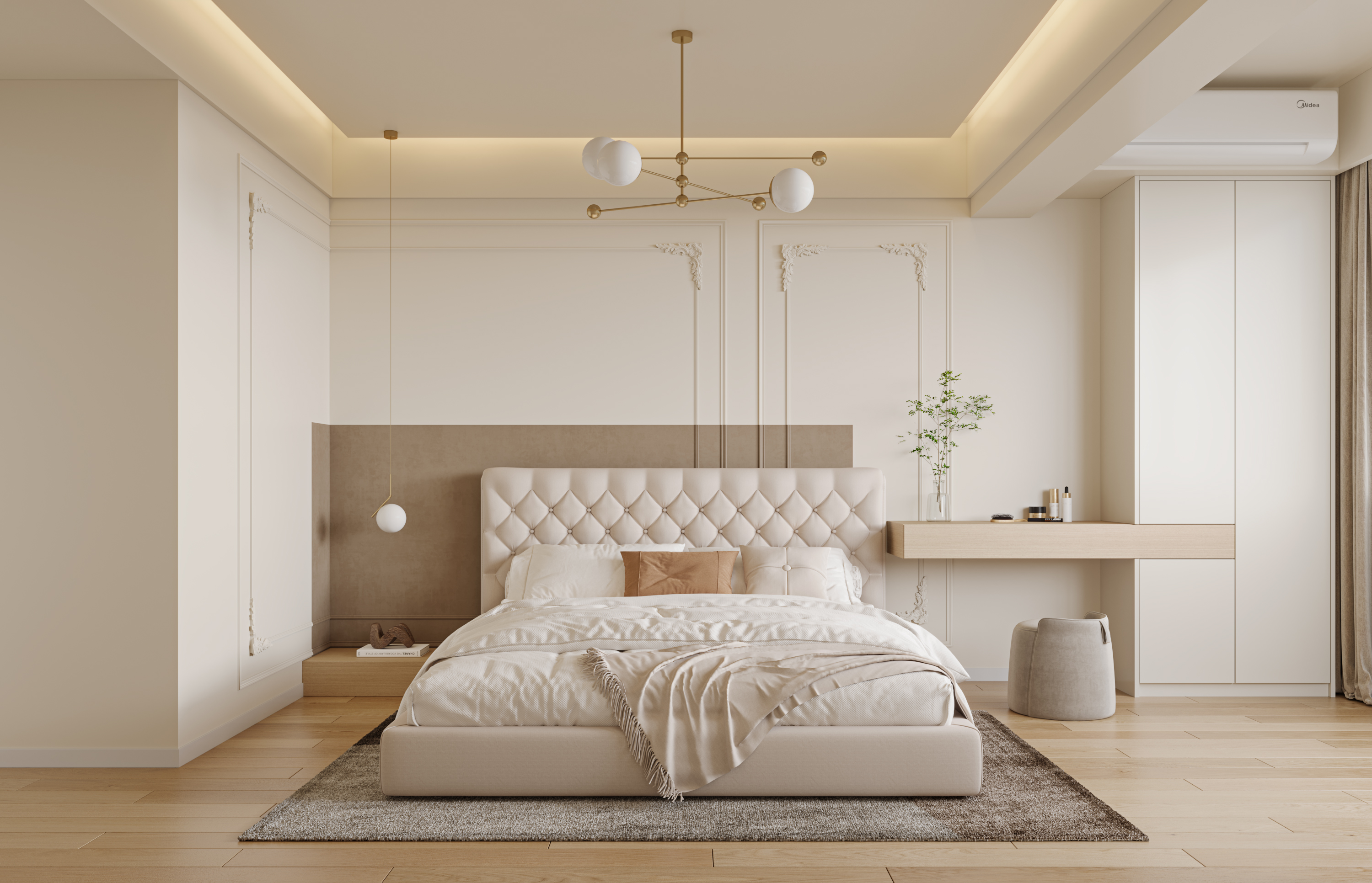 现代轻法式奶油风室内设计-14