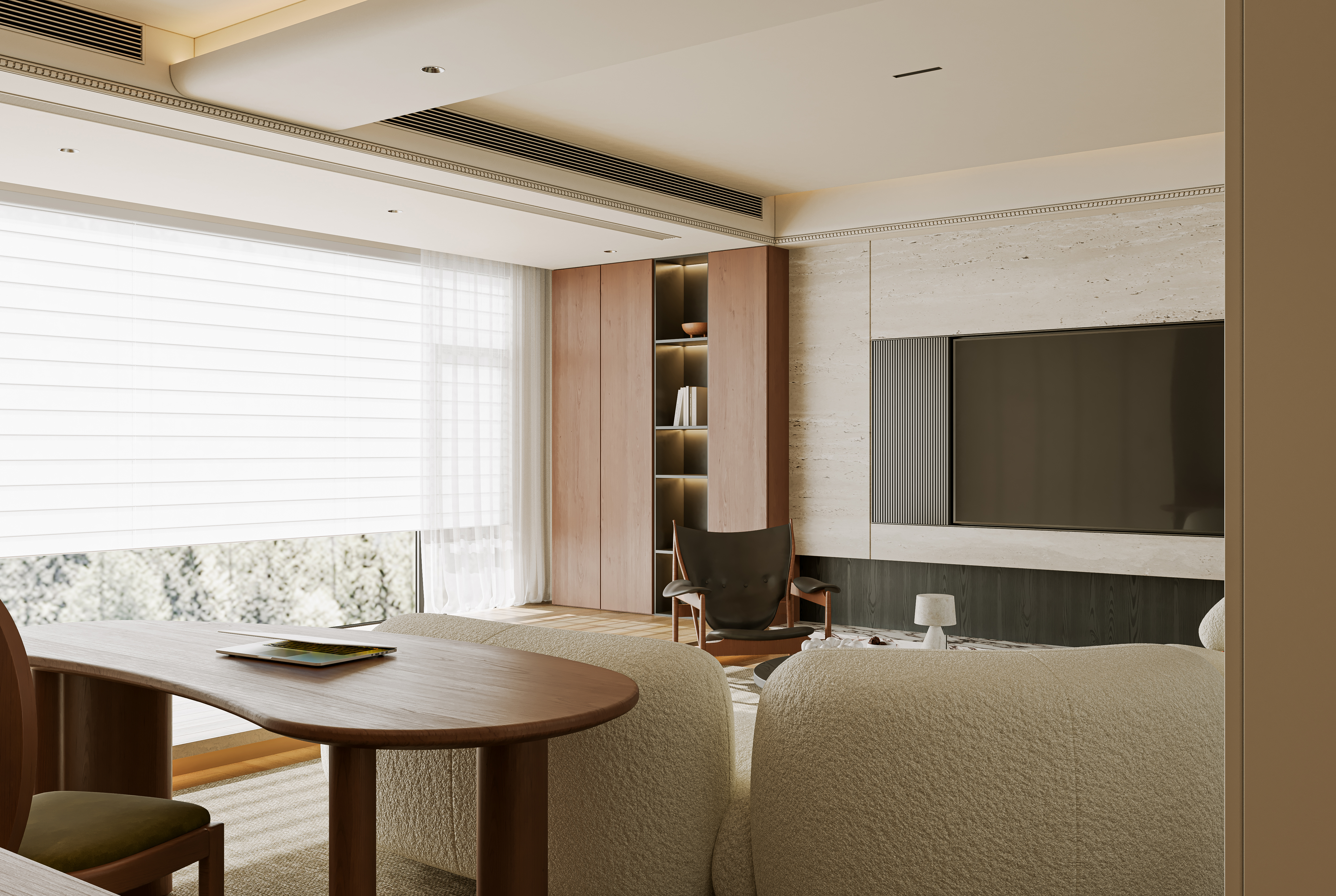 中古风客餐厅设计表现丨UU 空间表现-11