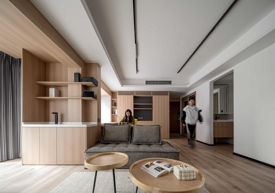 地升幕布++旋转餐桌·116m²精装房改造丨中国广州丨吴思昊-29